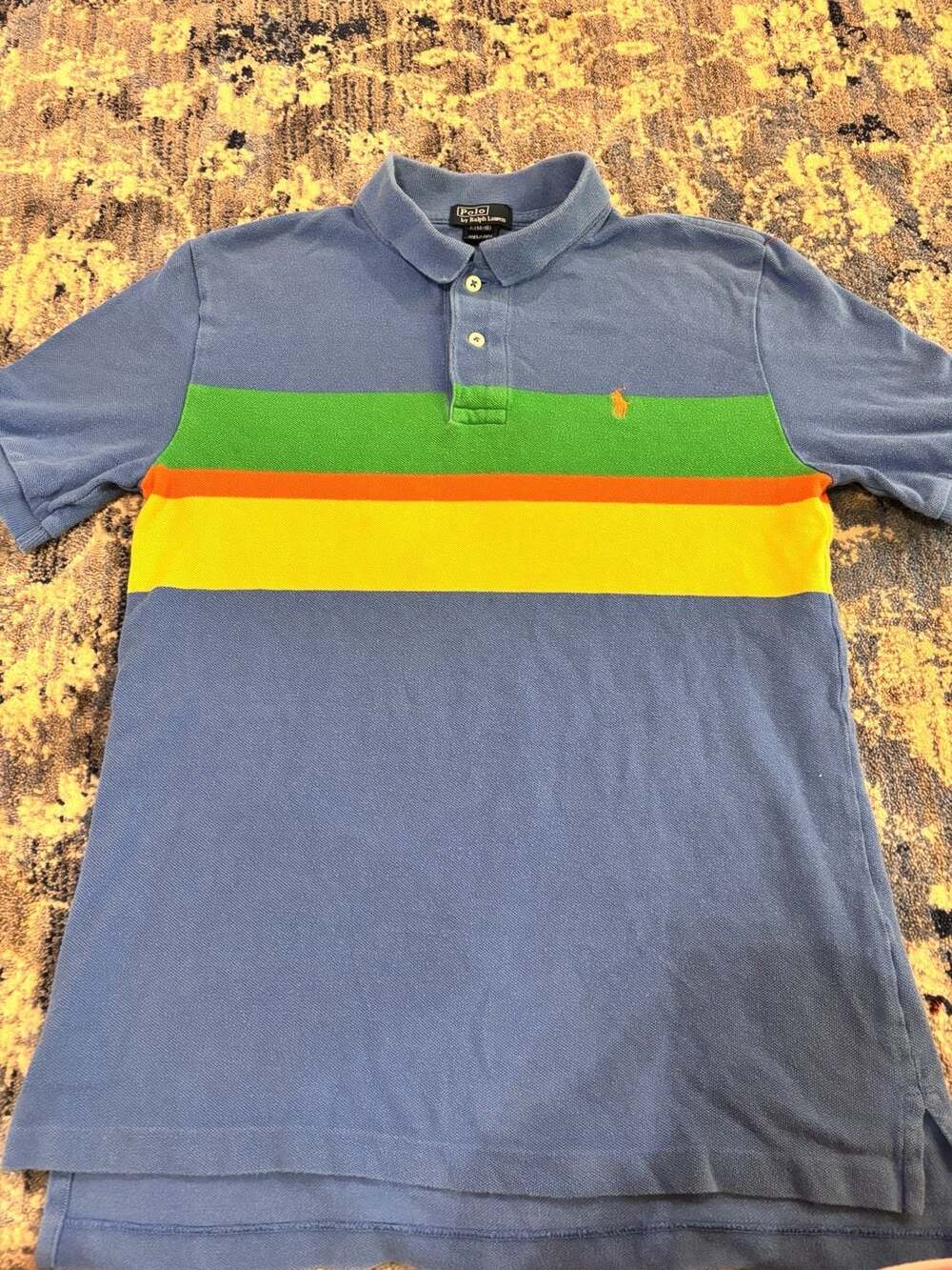 Polo Ralph Lauren Striped Polo Shirt Size L 14-16